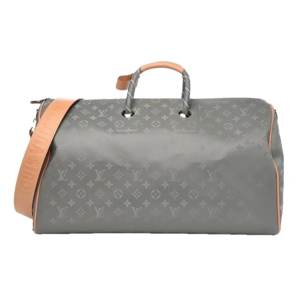 Louis Vuitton Titanium Duffel Bag with Tan Accents
